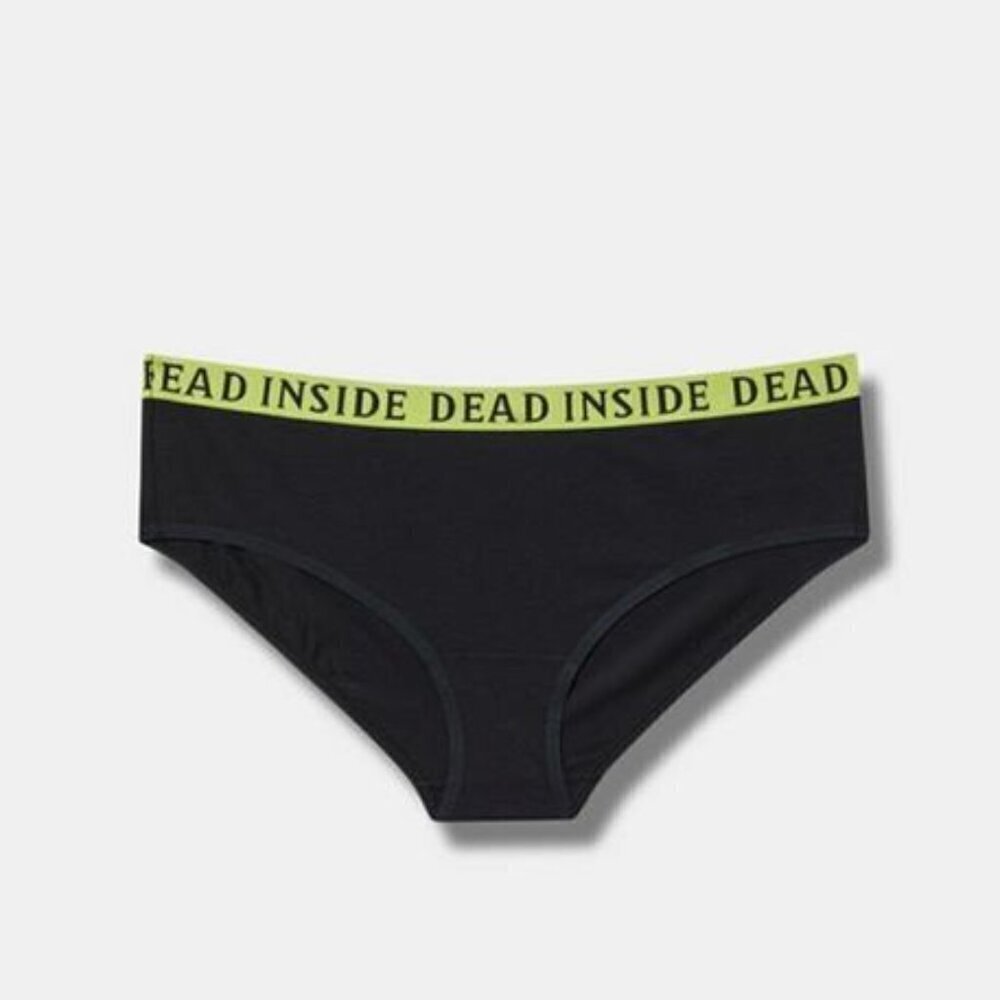 Torrid - Cotton Mid-Rise Hipster Logo Panty in Dead Inside Black​​​​​​​